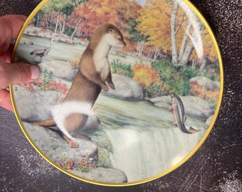 Vintage 'Otter at a September Waterfall'  Franklin Mint Woodland Signature Series Peter Barrett Plate