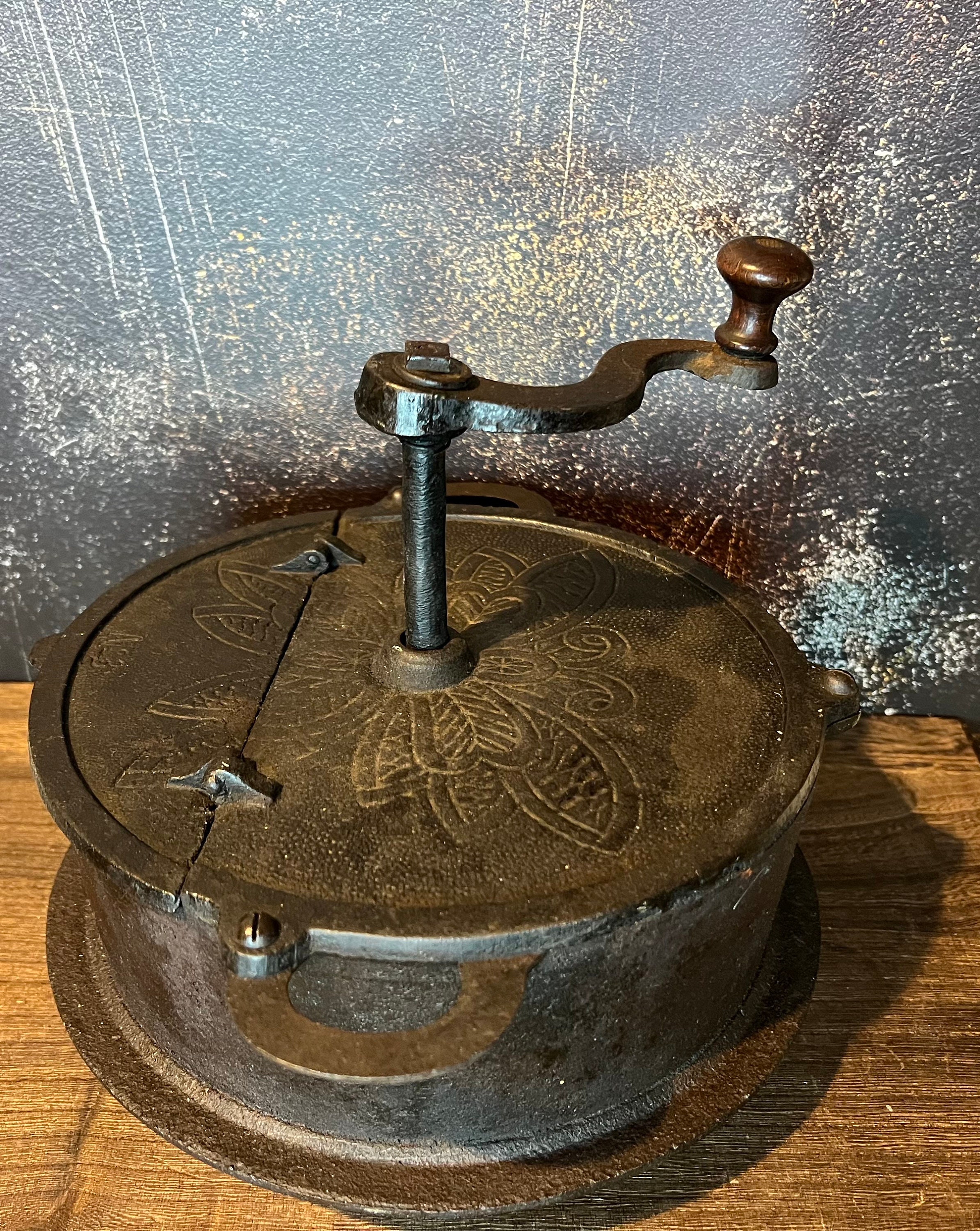 Antique Cast Iron German Coffee Bean Roaster Number 3 Etsy