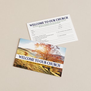 Welcome Church Visitor Cards - Postcards/ Pack of 50