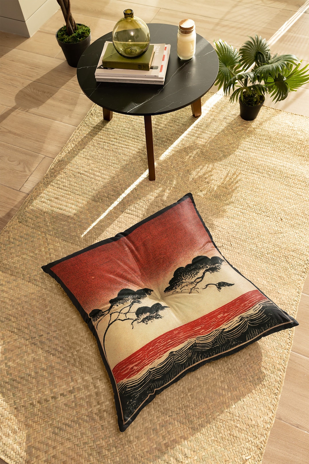 Japanese Floor Pillow Giant Floor Pillow Home Decor Tufted Etsy