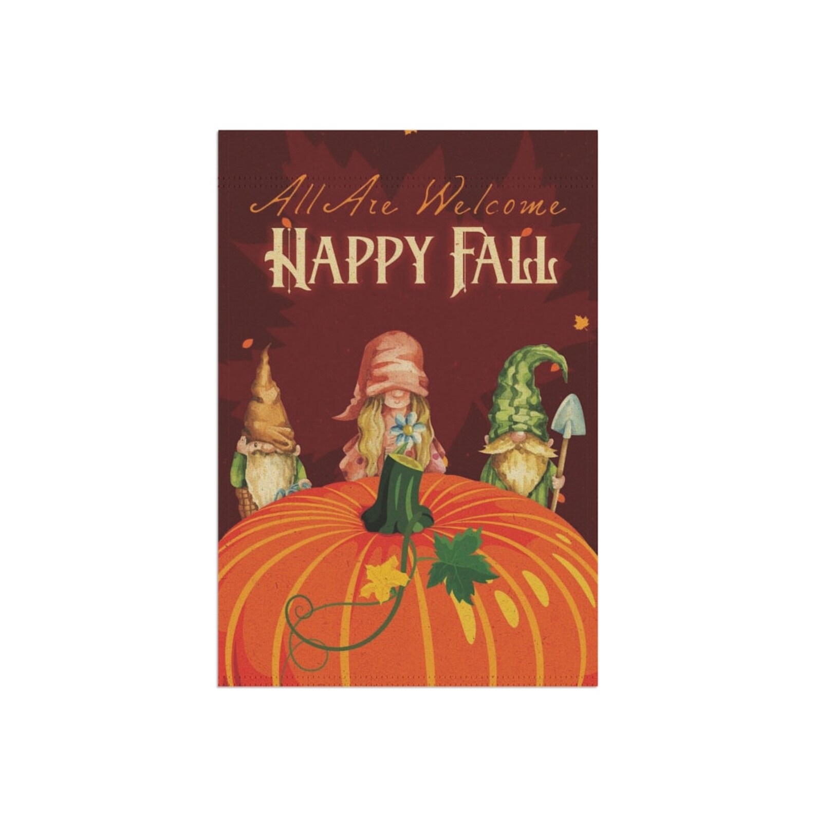 Fall Gnome Garden Flag All Are Here. Cozy Autumn Etsy