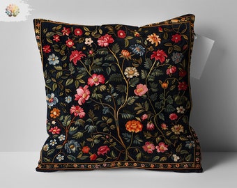 Cuscino dal design floreale William Morris, cuscino decorativo di ispirazione vintage, motivo botanico, arredamento classico per la casa, ispirato all'artista