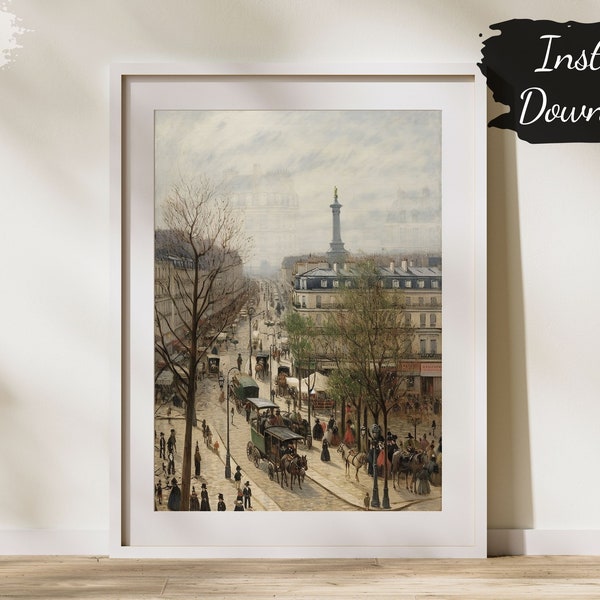 French Country Decor Printable Wall Art Instant Download Old City Street | Vintage Art Prints Farmhouse Prints 24 x 36 Art Prints Above Bed