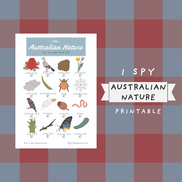 iSpy AUSTRALIAN NATURE Scavenger Hunt ~ Printable Bush Walk Activity for Kids and Adults