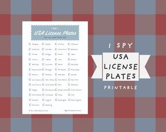 iSpy USA ナンバープレート スカベンジャー ハント ~ 子供と大人向けの印刷可能な旅行アクティビティ