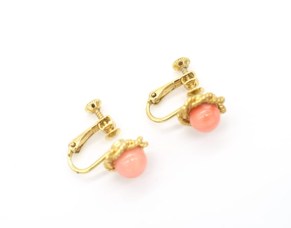 Chic Vintage 70s Mediterranean Pink Coral Gold To… - image 2