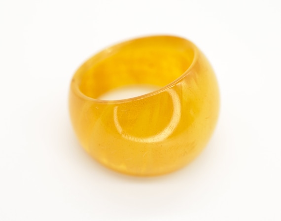 Antique Art Deco Egg Yolk Custard Bakelite Ring S… - image 2