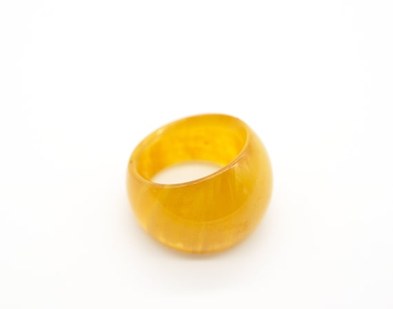 Antique Art Deco Egg Yolk Custard Bakelite Ring S… - image 5