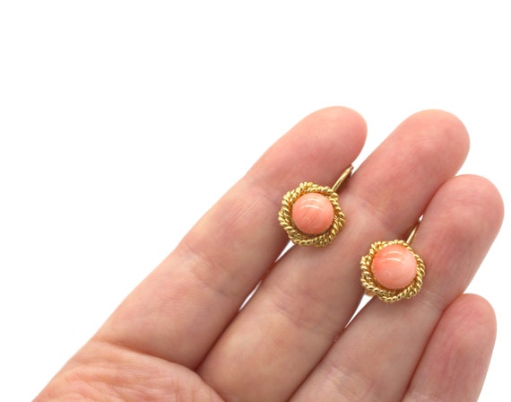 Chic Vintage 70s Mediterranean Pink Coral Gold To… - image 1
