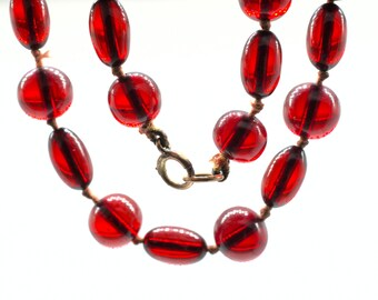 Collier Vintage En Bakélite Ambre - Style Art Déco - Testé Simichrome - Bijou Rétro