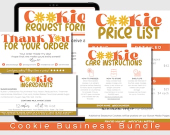 Cookie Business Bundle | Order Form, Ingredients, Canva Template (Digital Download)