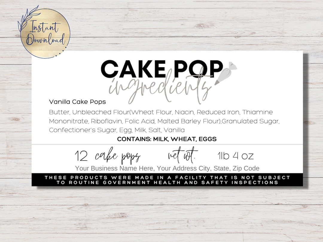 Editable Ingredients Label Template Cottage Food Label Canva Template