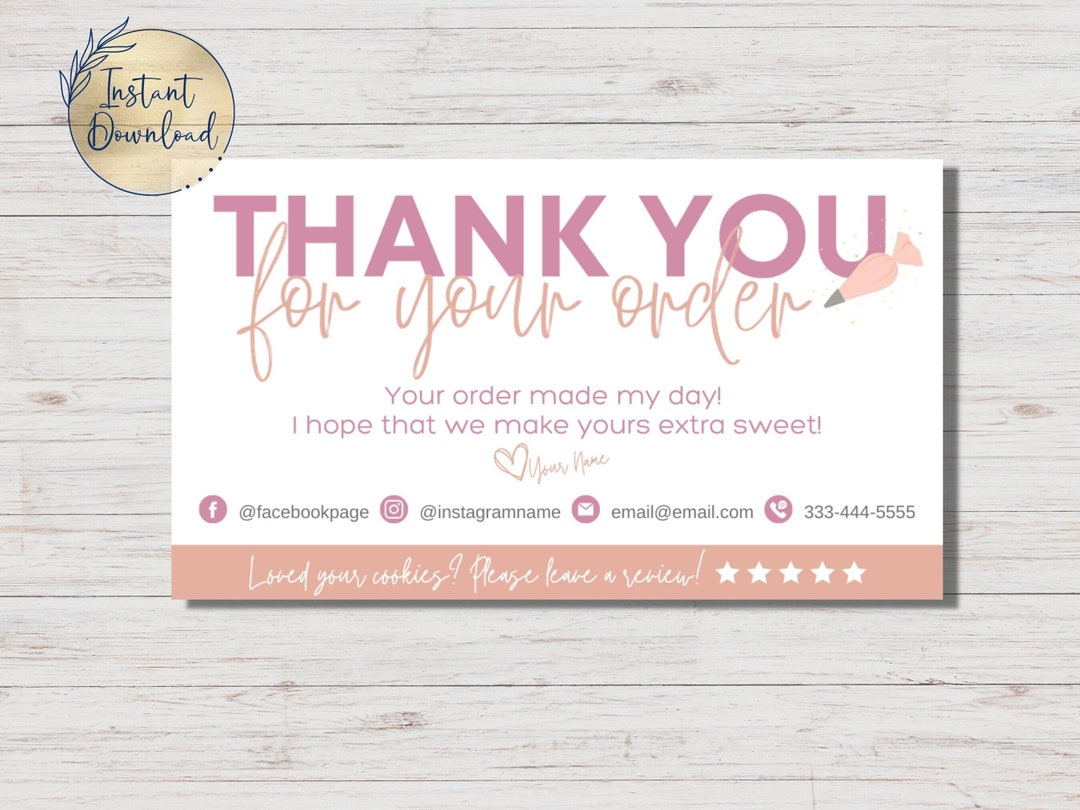 Editable Thank You for Your Order Template | Package Insert | Canva ...