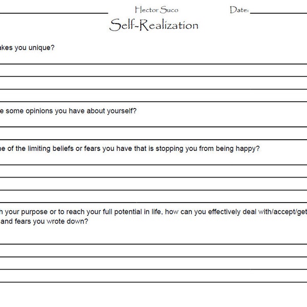 Self-Realization Worksheet