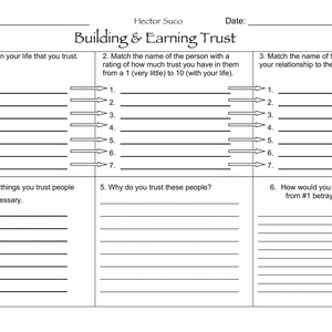 Building Earning Trust Worksheet - Etsy
