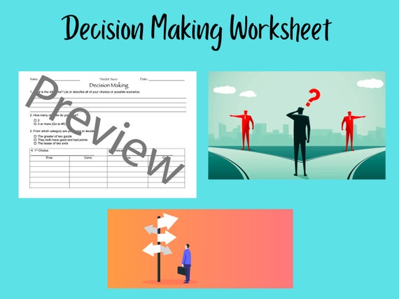 Decision Making Worksheet - Etsy