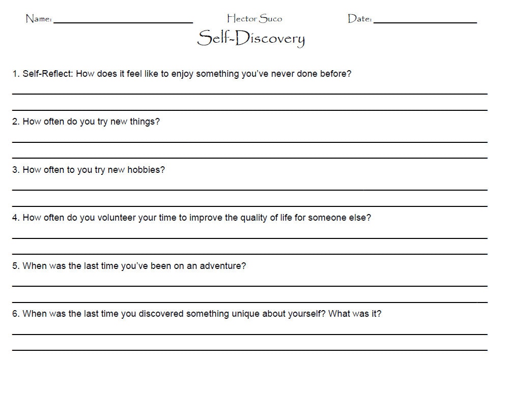 Self discovery Worksheet Etsy Self discovery Worksheet Etsy