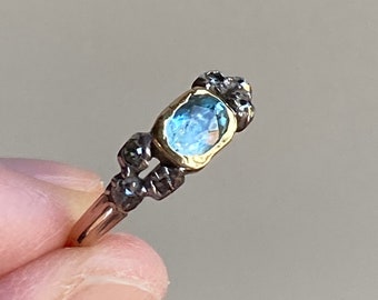 PRICE REDUCED! Georgian Aquamarine and Diamond Ring