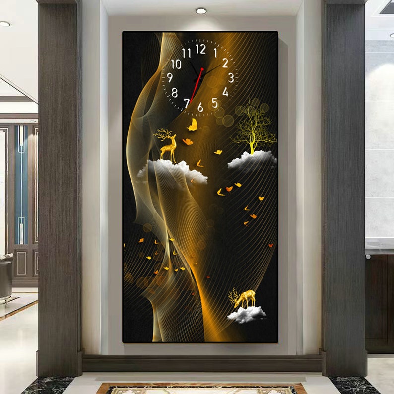 Large Size Wall Clock Vertical Style Crystal Porcelain 3D Etsy