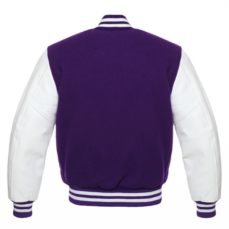 Purple Varsity Jacket Custom Made Purple Letterman Jacket High Etsy