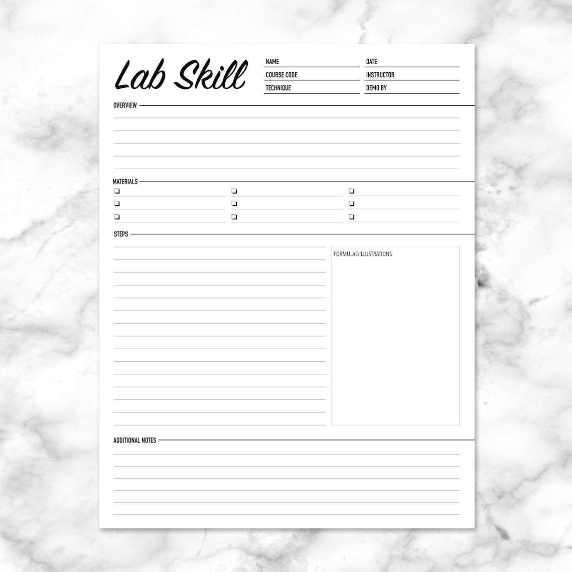 LABORATORY NOTEBOOK TEMPLATES Lab Notebook Templates Lab Book Printable ...