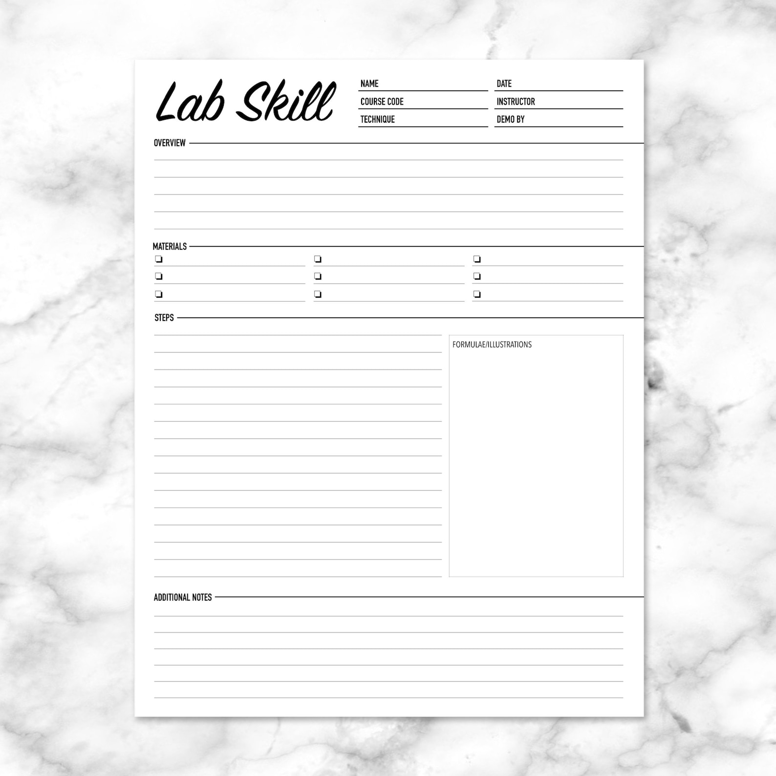 LABORATORY NOTEBOOK TEMPLATES | Lab Notebook Templates | Lab Book ...
