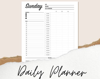 DAILY PLANNER PAGES | Minimalistic Planner | Printable Planner | Pdf Planner | Daily Journal | Goodnotes | Notability | To-do | Organizer
