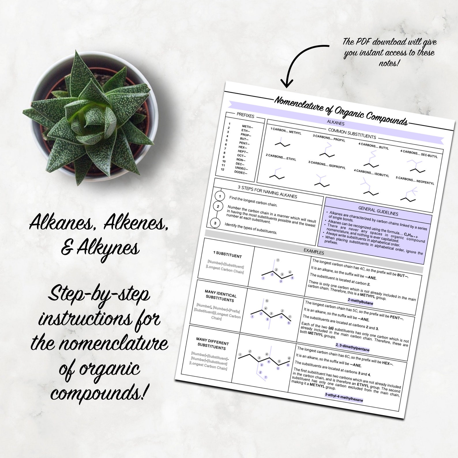 ORGANIC CHEMISTRY NOTES | Study Guide | University Students | Alkanes ...