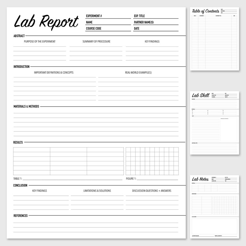 LABORATORY NOTEBOOK TEMPLATES Etsy