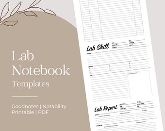 LABORATORY NOTEBOOK TEMPLATES | Lab Notebook Templates | Lab Book | Printable Template | Lab Report