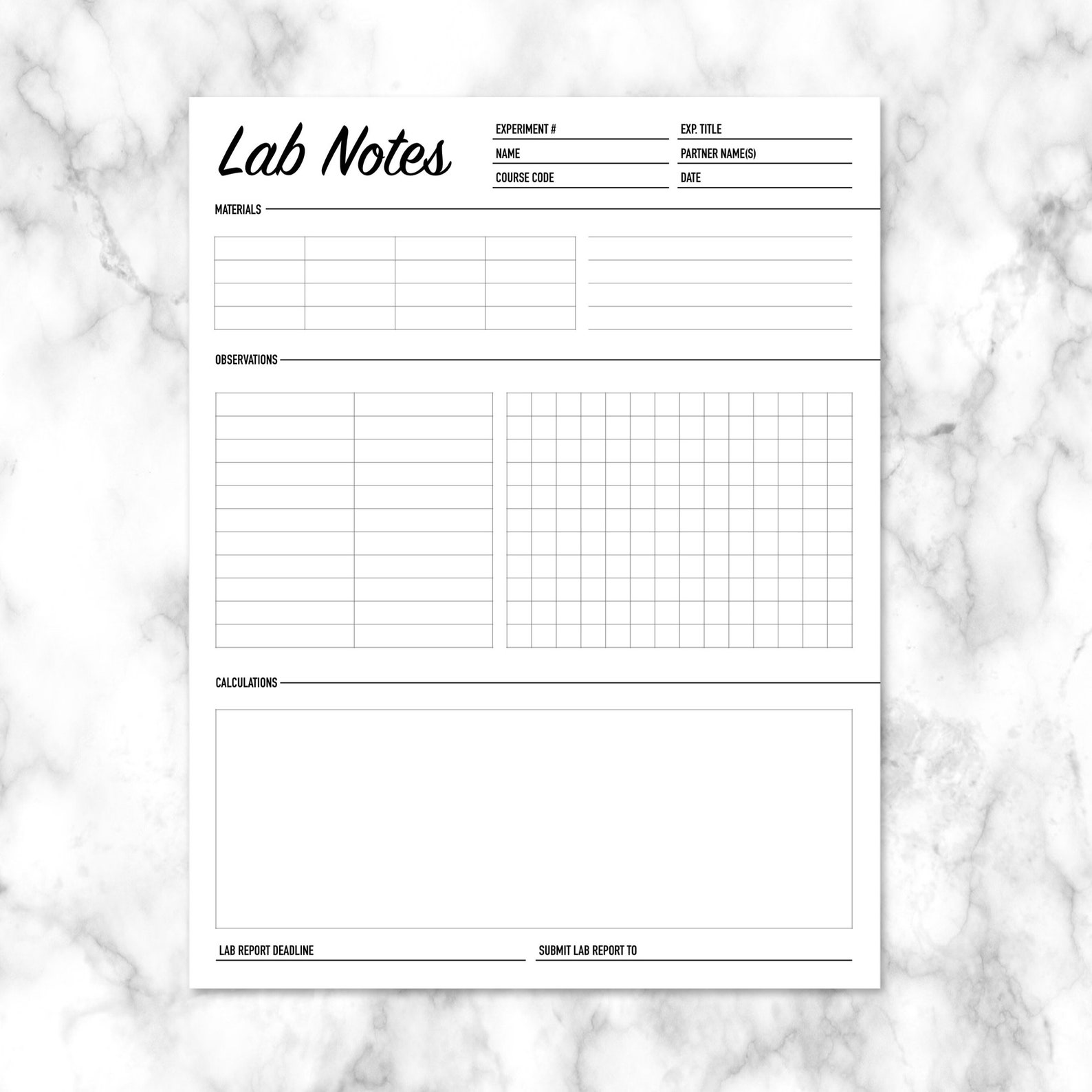 LABORATORY NOTEBOOK TEMPLATES | Lab Notebook Templates | Lab Book ...