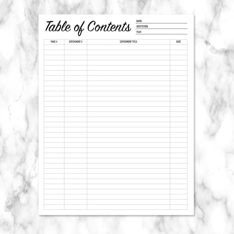 LABORATORY NOTEBOOK TEMPLATES Lab Notebook Templates Lab Book Printable ...