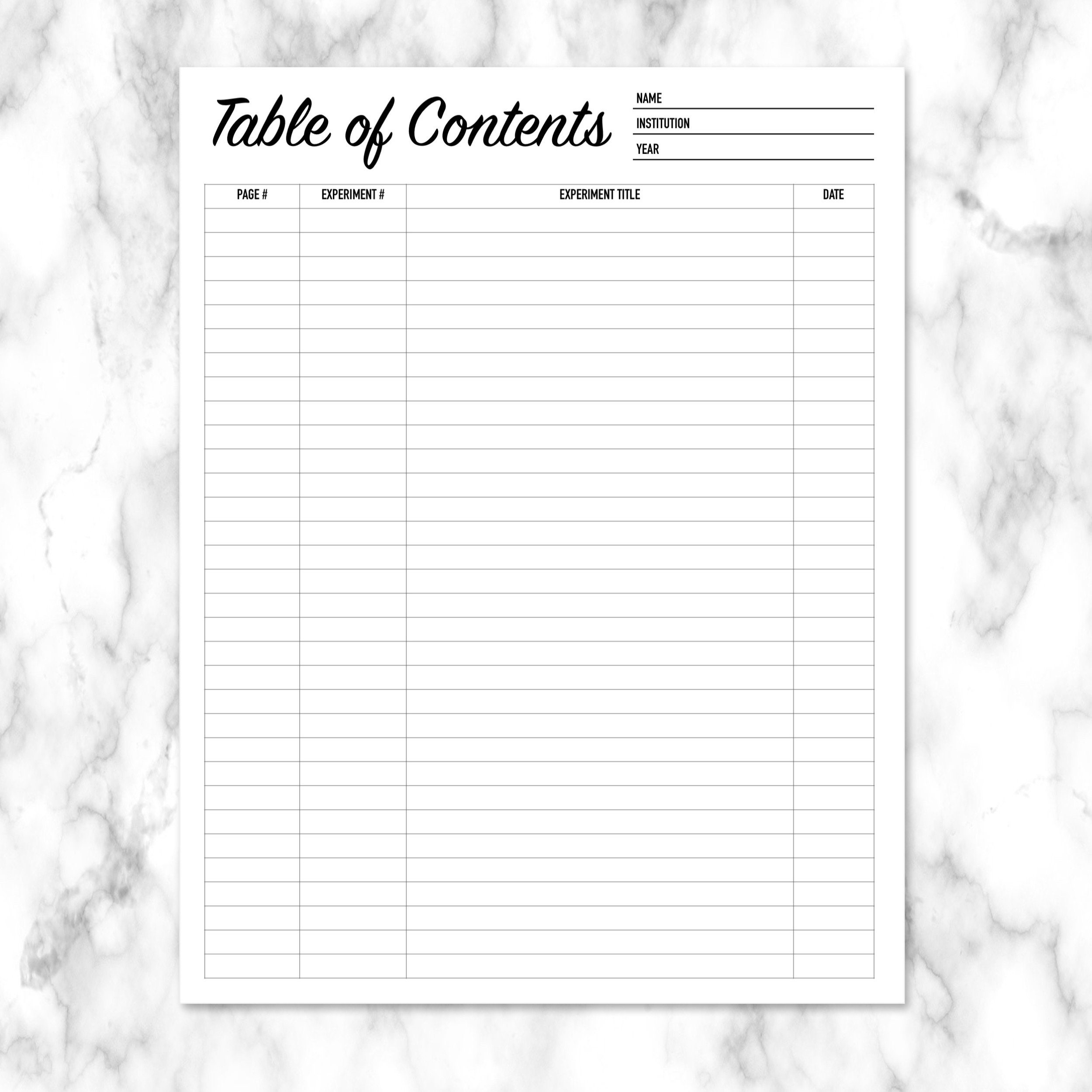 LABORATORY NOTEBOOK TEMPLATES | Lab Notebook Templates | Lab Book ...