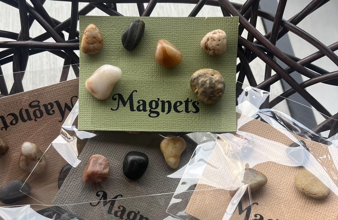 Pebble Magnets Pebble Magnets - Set of 6 - Etsy