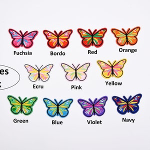 Colorful Butterflies , Butterfly patch  (2 Pieces per Pack) Iron on GK 55, Sew on,   Embroidered patches, Cute, Kawaii , Animal patch.