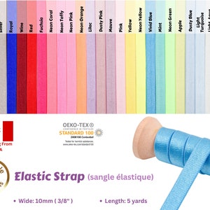 Bretelles élastiques/lot de 5 mètres, Élastique pour soutien-gorge, Fabrication de lingerie, Élastique de soutien-gorge en peluche, Elastique de lingerie, Bretelles élastiques de soutien-gorge de 10 mm, Élastiques doux