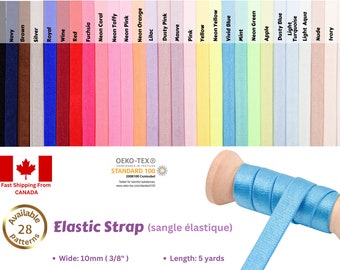 Elastic Strap/ 5 Yards Pack, Elastic for Bra,  Lingerie Making, Plush Bra Elastic,  Lingerie Elastic, 10mm Bra Elastic Strap, Soft elastics