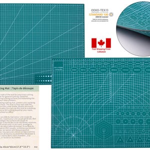 Cutting Mat - A2 size, PVC Self Healing Cutting Mat, Non Slip, Double Sided, Quilting, Pattern making mat, Angle markings, Leatherworking