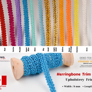 Herringbone Trim Ribbon , Upholstery Fringe,  Braid lace,  piping lip cord , Twisted Cord, Upholstery Passementerie,