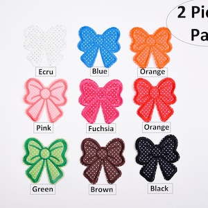 Classic Dots Bow  Patch  (2 Pieces Pack) Iron on  GK - 48, Sew on,   Embroidered patches.