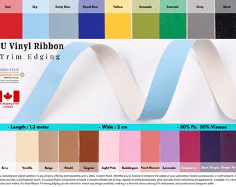 PU Vinyl Ribbon: 2cm Faux Leather Trim, Upholstery Crafts