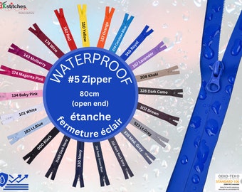 Waterproof Zippers Open End 80 CM