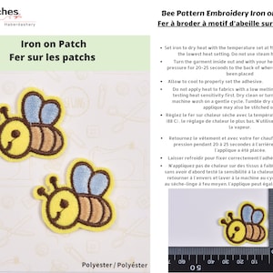 Bee Patches  iron on patches ( 2 piece per pack)