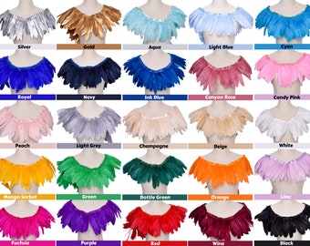 Rooster Feather Fringe Ribbon: Trendy Feathered Tassels (2/Meter Pack)
