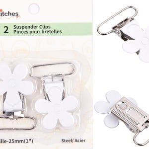 Suspender Clips Flower-25mm,Metal Kam Clips, Garment Clip, ENAMEL, dungaree clasps, clips holder, Pacifier Clips, Mitten Clips, bag closures