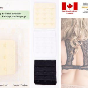 Bra Back Extender 57mm 2 -1/4 inch, Bra extension hook closure, 3 hooks 4 rows, bralette making, nylon plush felt back, Lingerie Sewing