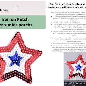 Sequin Star Embroidery (1 Piece Pack) Iron on , Sew on,   Embroidered patches.
