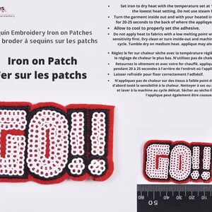 Go Sequin embroidery iron on patches ( 1 piece per pack)