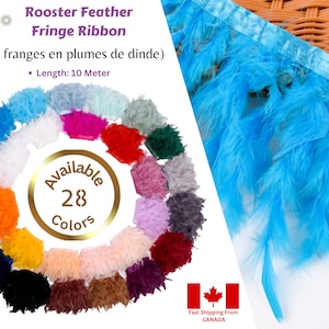 Rooster Feather Fringe Ribbon - Turkey feathers - Trendy Fringe Tassels - Feathered Artistry - 2/Meter Pack