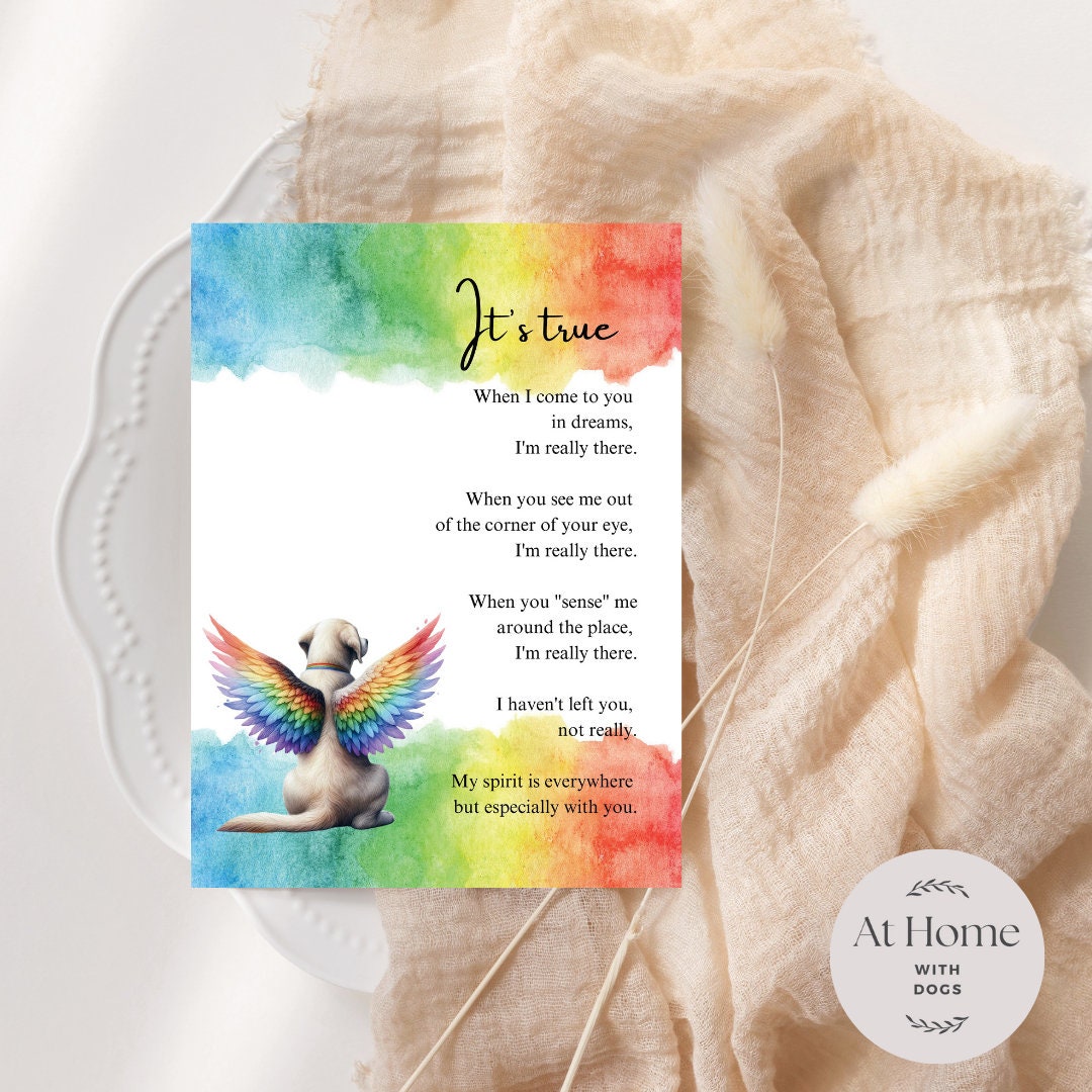 Made To Order Personalisierte Regenbogen Brücke Haustier-Gedenkdruck: Foto & Gedicht (Digital